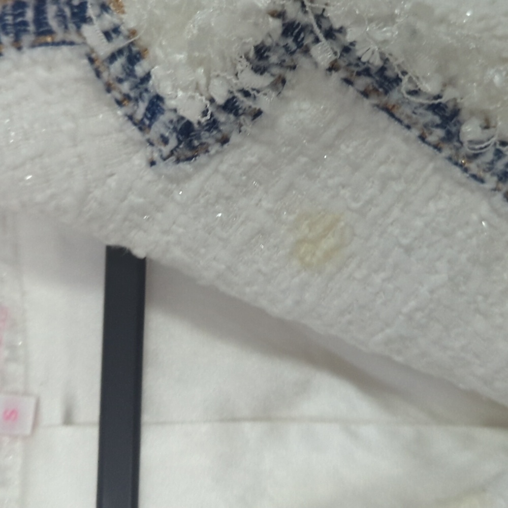 New Boutique dabuwawa tweed white blazer jacket XS / S - Picture 3 of 3